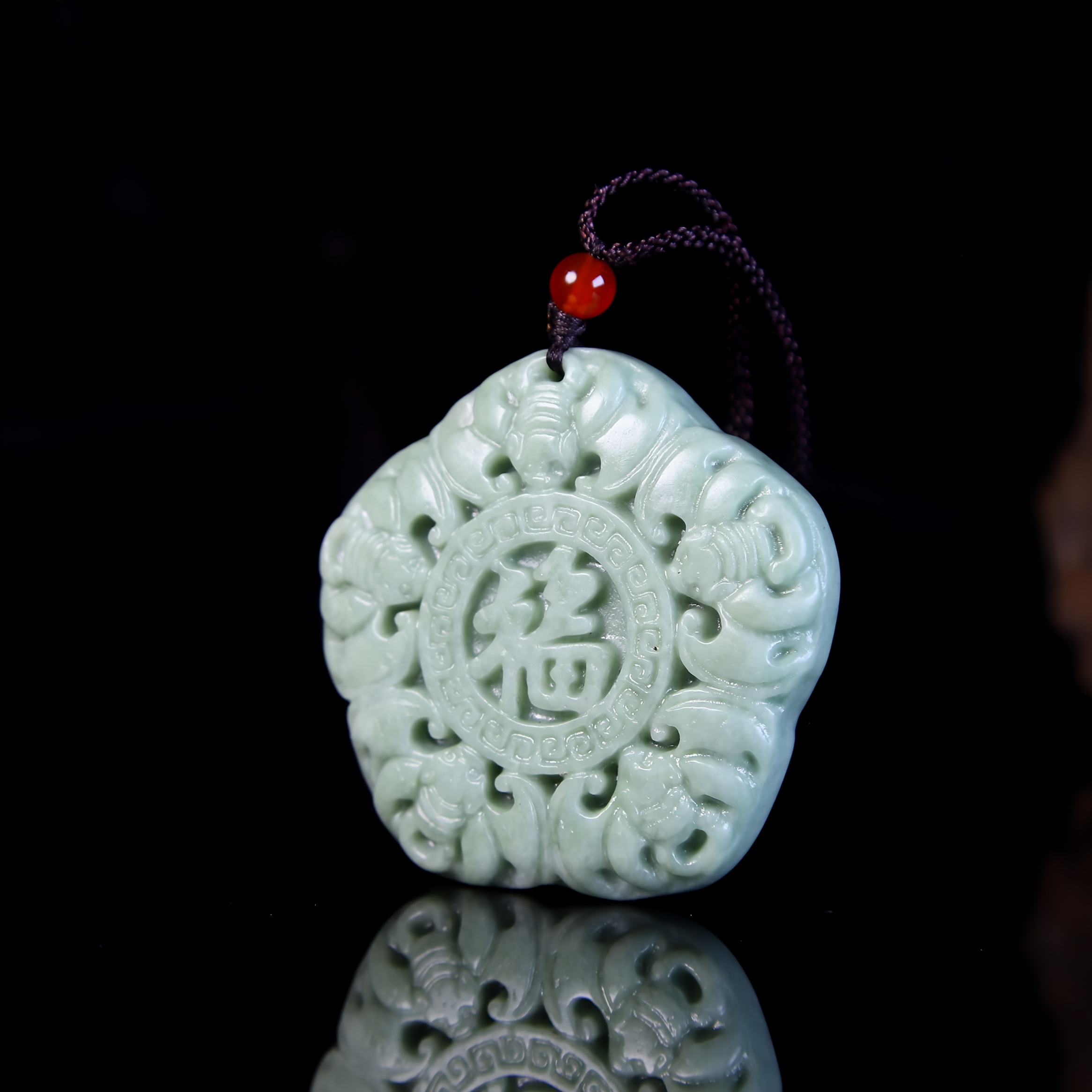 Batu Fengdu Five Blessings Amulet Pendant for Men & Women