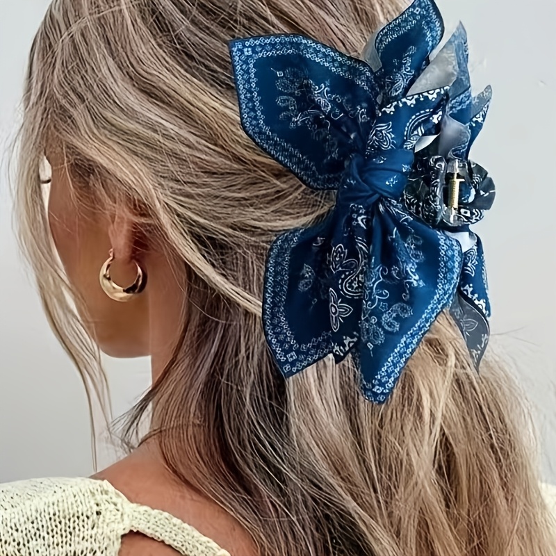 Vintage Paris Hair Claw Clip with Paisley Pattern