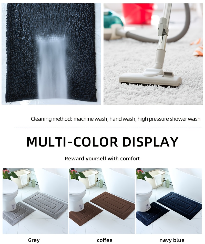 2pcs of ultra soft non slip bathroom carpet   absorbent machine washable durable home decoration floor mat suitable for bathroom bathroom bedroom living room entrance u shaped toilet mat entrance door mat Product details 13