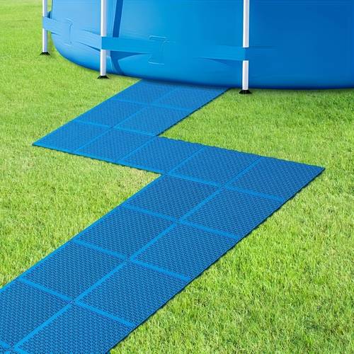 5pcs interlocking anti slip pool floor mat suitable for modular drainage of above ground swimming pools decks and outdoor walkways waterproof and anti slip floor mat used in pool areas