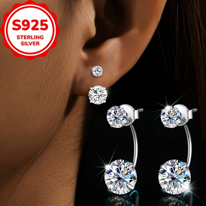 Women's S925 Sterling Silver Casual Back-Hanging Earrings