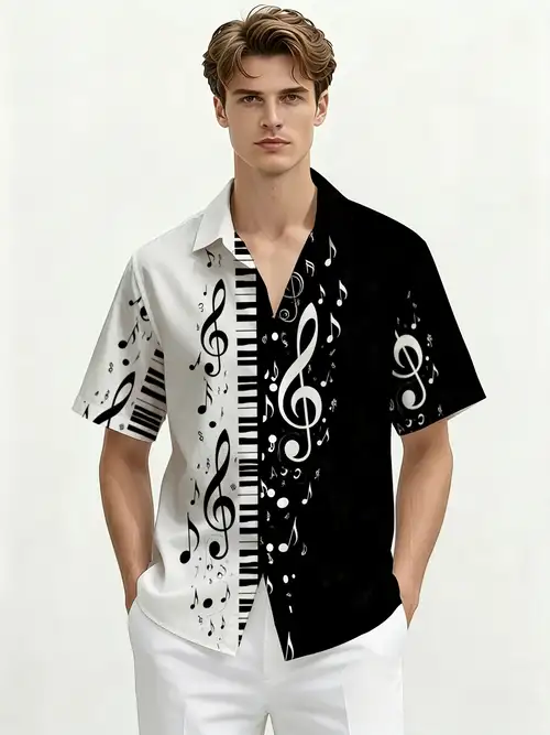 music dress shirts Men's LS Button Up Fashion Shirt
