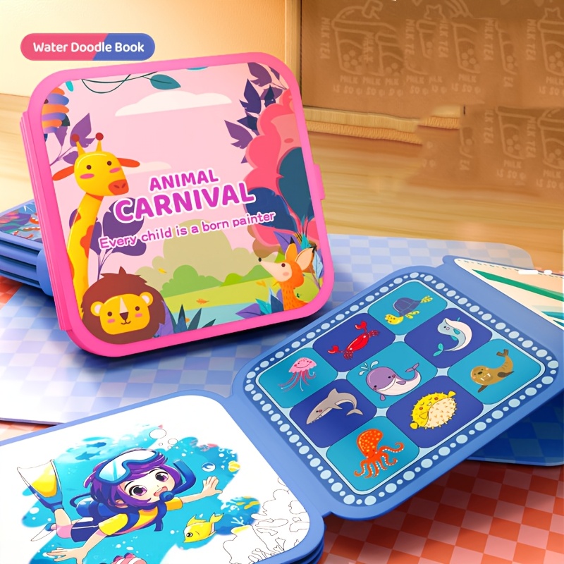 Foldable Magic Water Painting Book - Ocean and Forest Animals