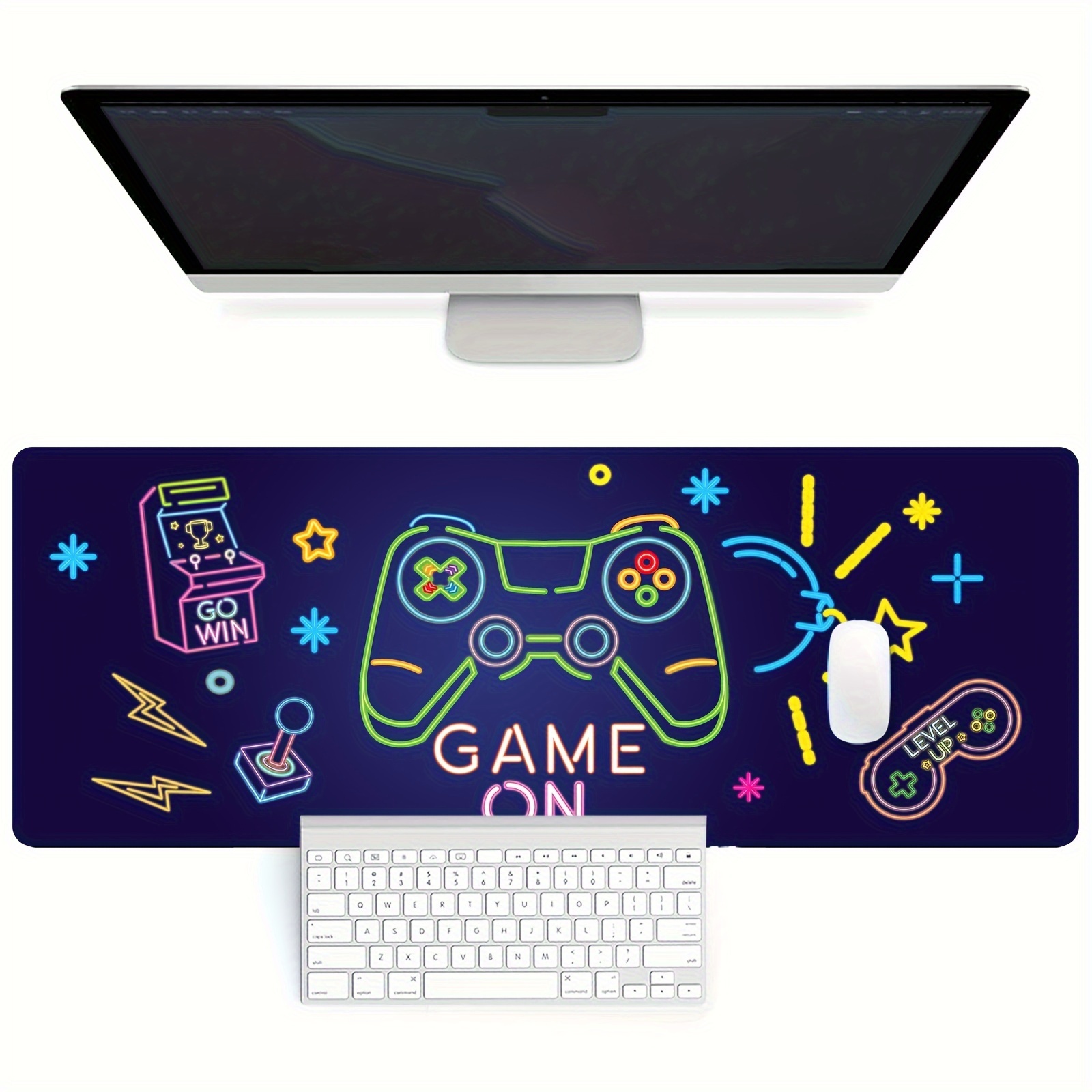 

Fobianjie Large Gaming Mouse Pad - Non-slip Silicone Desk Mat, Extended Xl Keyboard Pad With Stitched Edges, Anti-slip Rubber Base For Game Players, Home Decor, Office - No Battery Needed