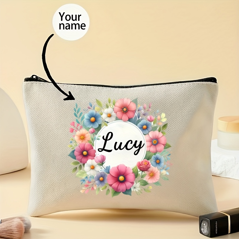 TEMU Trousse Cosmetici Personalizzata con e Motivi , Squisita e Bella, Perfetta per il Trasporto di Articoli da Toeletta in Viaggio, Pochette con