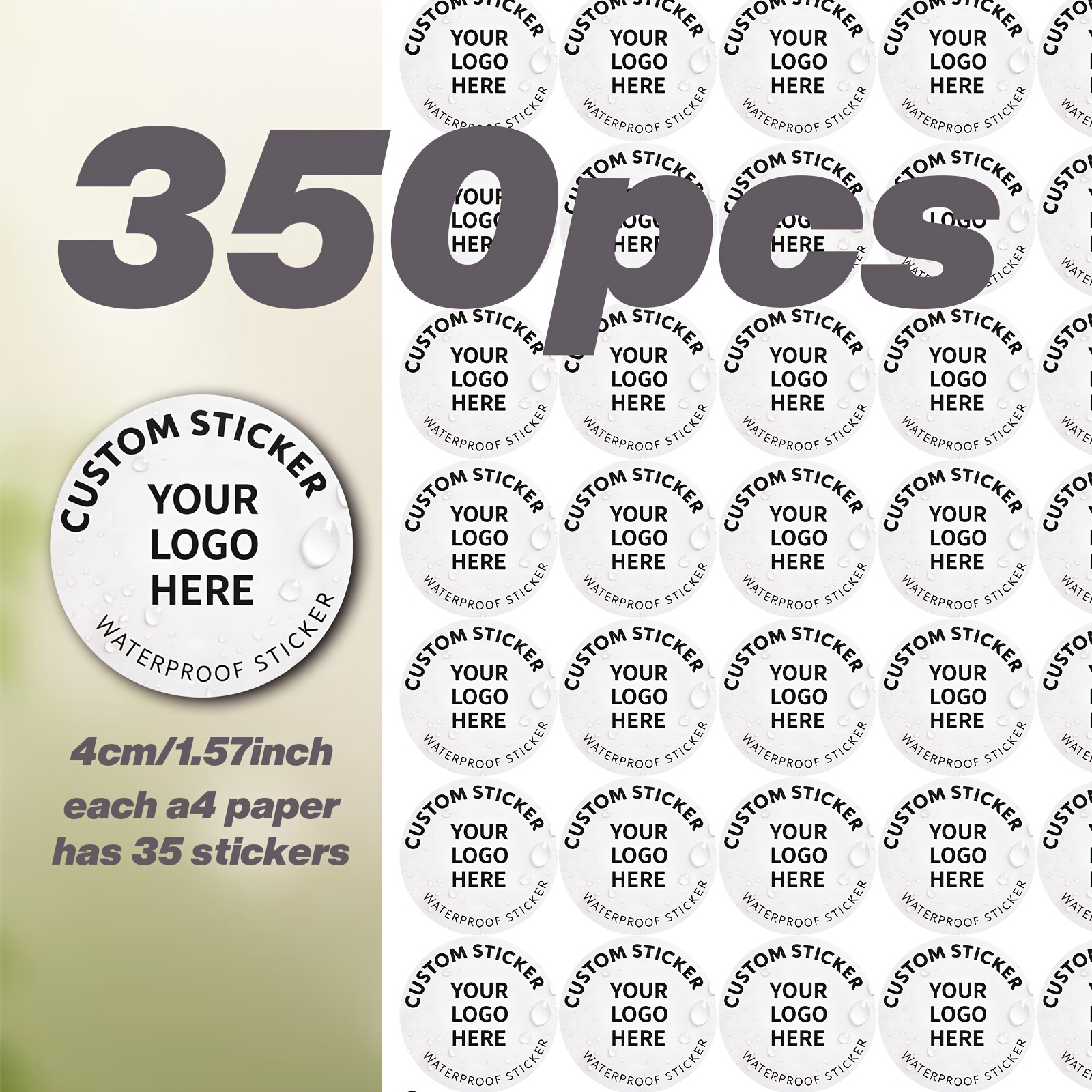 Image of Personalized 4cm Round Stickers, You Can Customize Brand Logos And Text. Suitable For Occasions, Such As Photos, Images, Labels, Custom Logo Stickers.