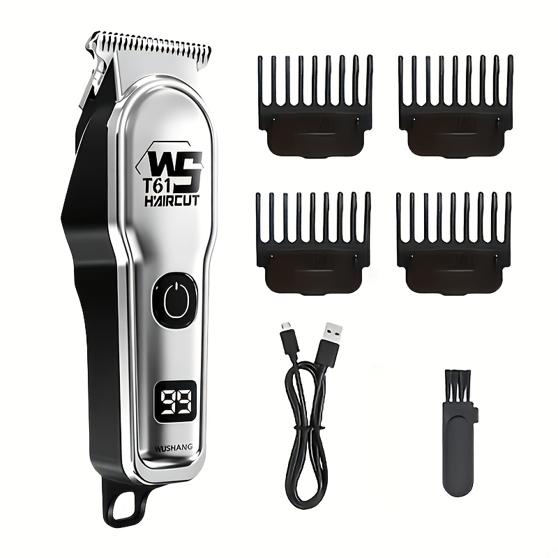 TEMU Tondeuse à barbe et tondeuse à cheveux fil améliorée pour homme avec affichage de LCD, rechargeable par USB, portable avec longue , pour et