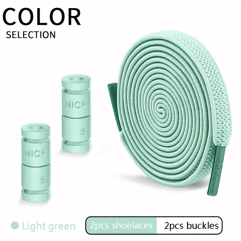 Image of 2pcs Shoe Laces & 2pcs Shoe Buckles, To Tie Or , Elastic, Unfastening