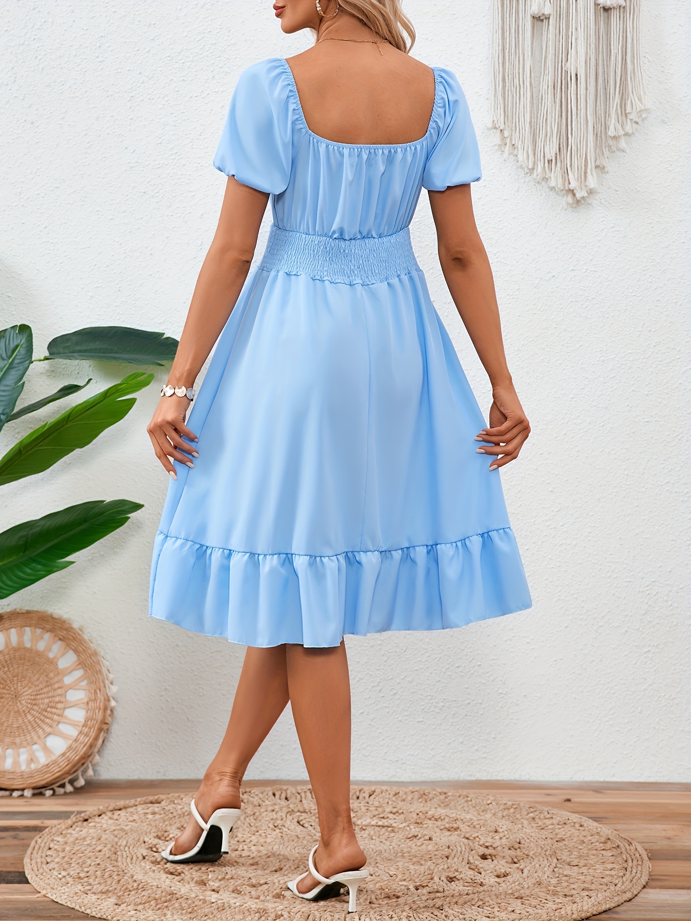 blue dress for baby girl Women's Blazer Dress A Line Dress Knee Length Ruched Print Dress
