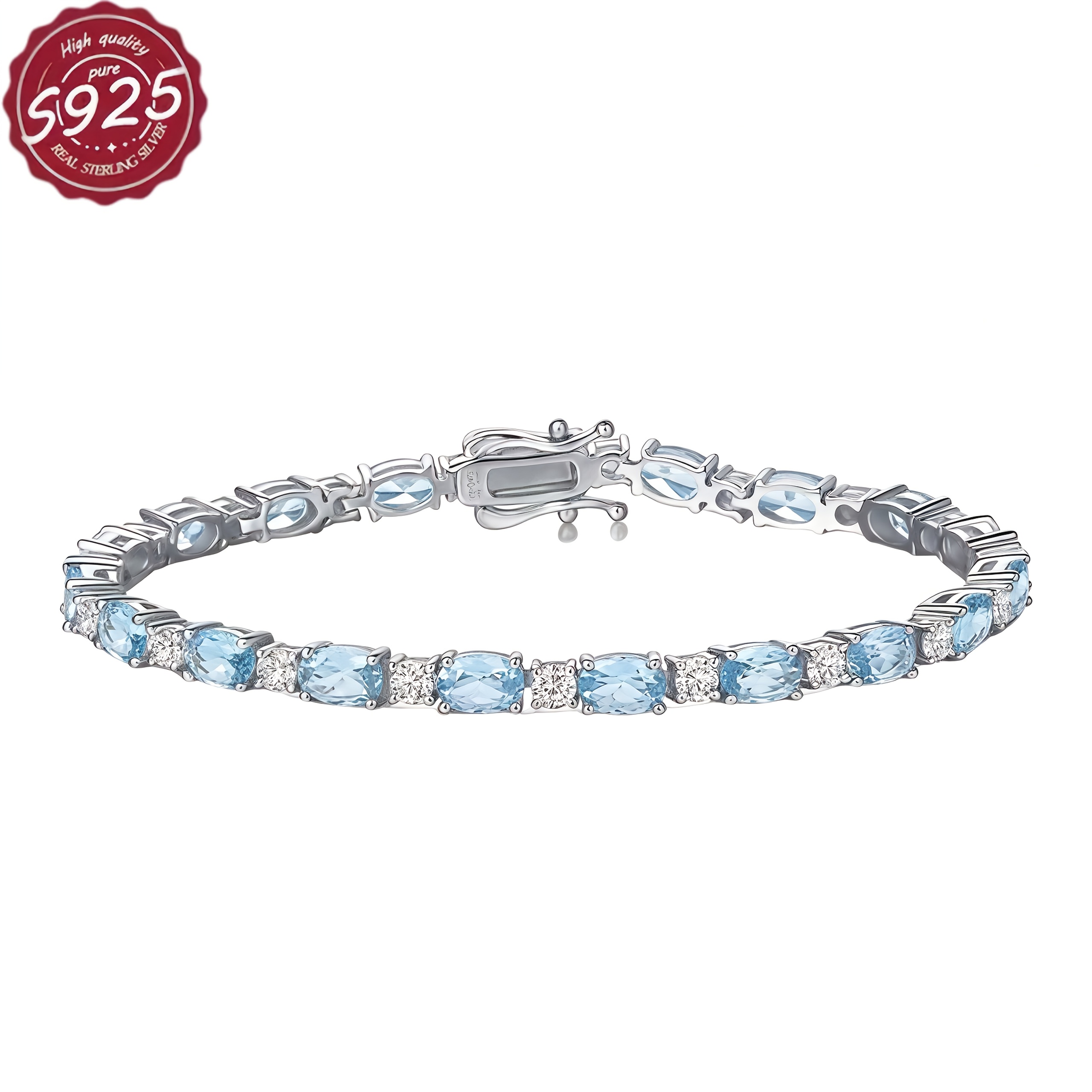 TEMU Fashionable 925 Sterling Silver Bracelet - Safe For , Suitable For Celebrations And Birthday Gifts, Exquisite Packaging, Suitable For Formal And