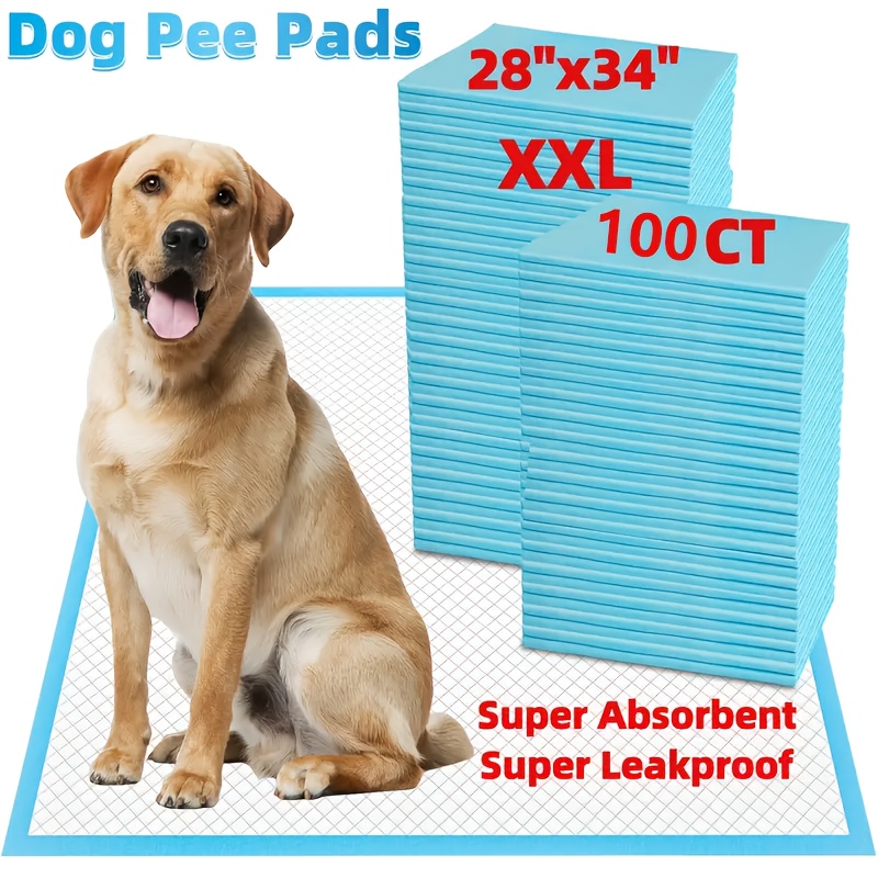 50 100pcs xl xxxl 34x28 22x22 super absorbent pet training pads 6 layer leakproof core with   technology and pe backing quick dry surface for dogs cats rabbits disposable urine mats with   grid and non slip edges