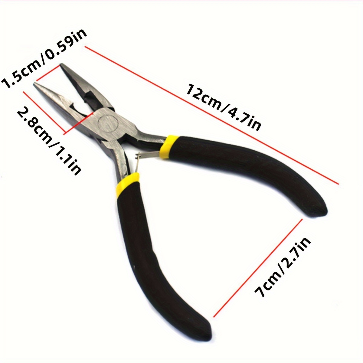 TEMU 1pc/3pcs/4pcs Black Yellow Handle Jewelry Pliers Tool Kit Includes Needle Round Wire Cutter And Curved Nose Pliers For Jewelry Beading Supplies