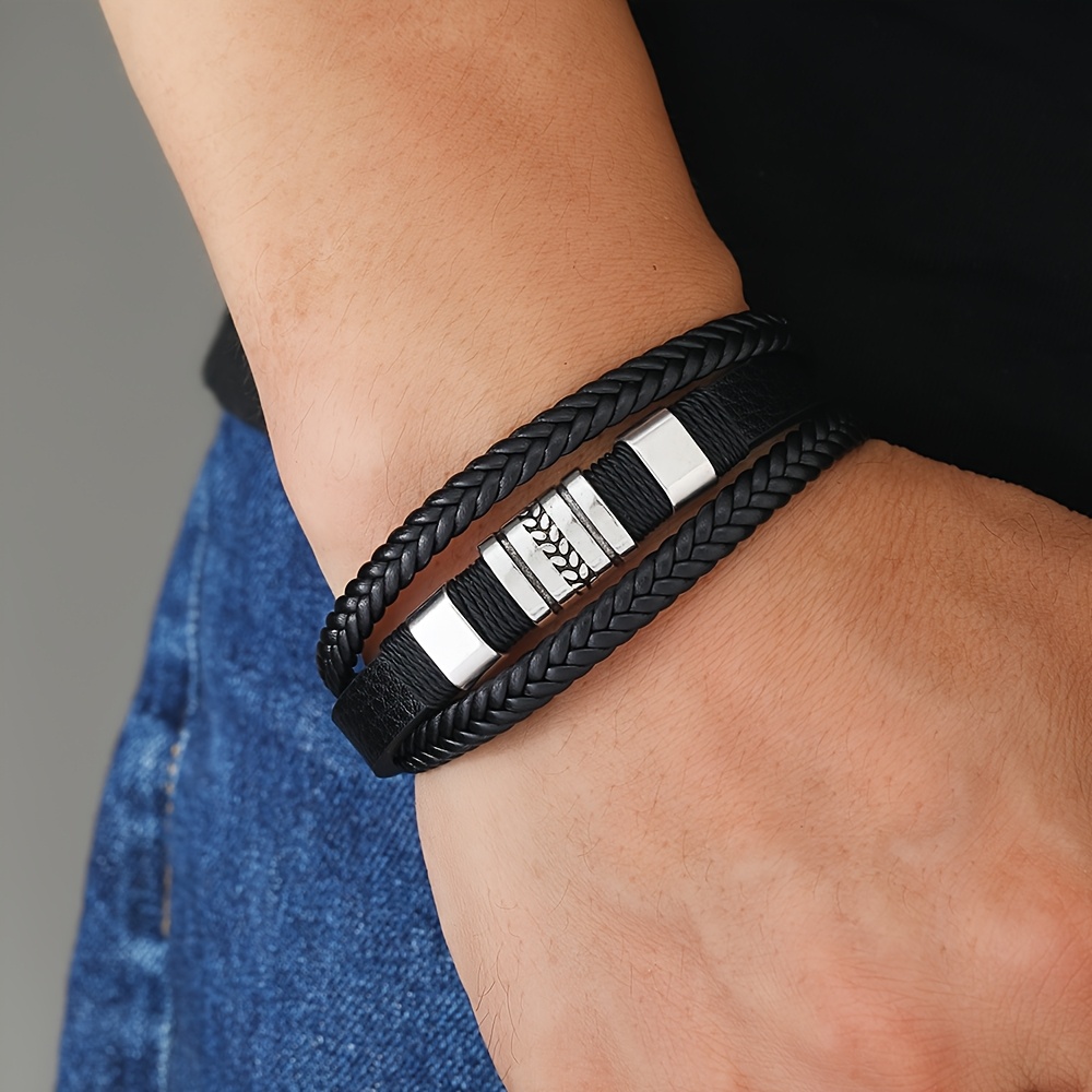 European And Square Wheat Flower Pattern Magnetic Clasp Bracelet, New Cross-border Minimalist Jewelry, For Teenager