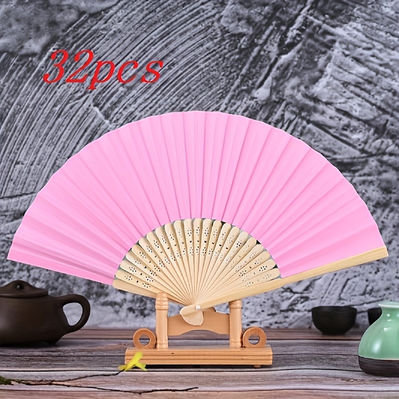 TEMU 32pcs Custom Wedding Fans - European Style Party Favors, Options For Bulk Wedding Decor And