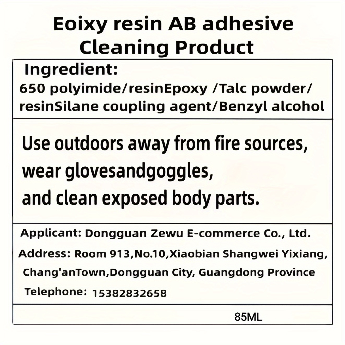 Super Glue Epoxy Resin Ab Adhesive 85ml High Strength, High