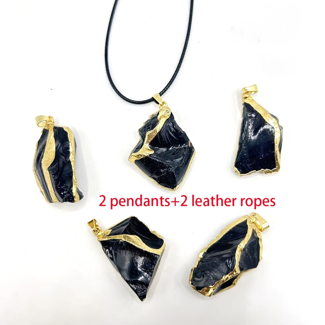 TEMU Set da 4/8 pezzi, Set di ciondoli in naturale, collana con pietra grezza irregolare e bordo , Catena per e accessori per gioielli, Regalo per le