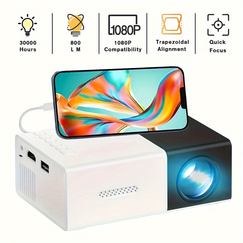 

Home Theater - Mini Hd Projector For Bringing Cinema Home - Suitable For Multiple - For Home, Office, And Outdoor