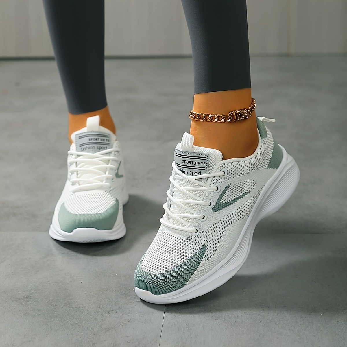Image of Women's Breathable Mesh Casual Sneakers - Lightweight Comfortable Walking Shoes With Soft Md Sole, Low-top Lace- For Casual Attire, Comfortable Footwear, Women Shoes