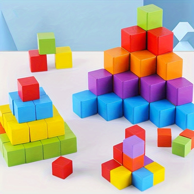 50pcs Linking Cubes Set Counting Sorting Stem Connecting Blocks