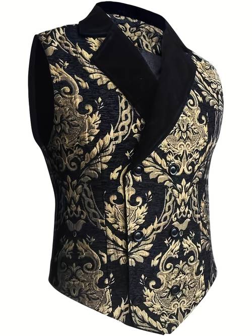 mens victorian double breasted vest gothic steampunk waistcoat