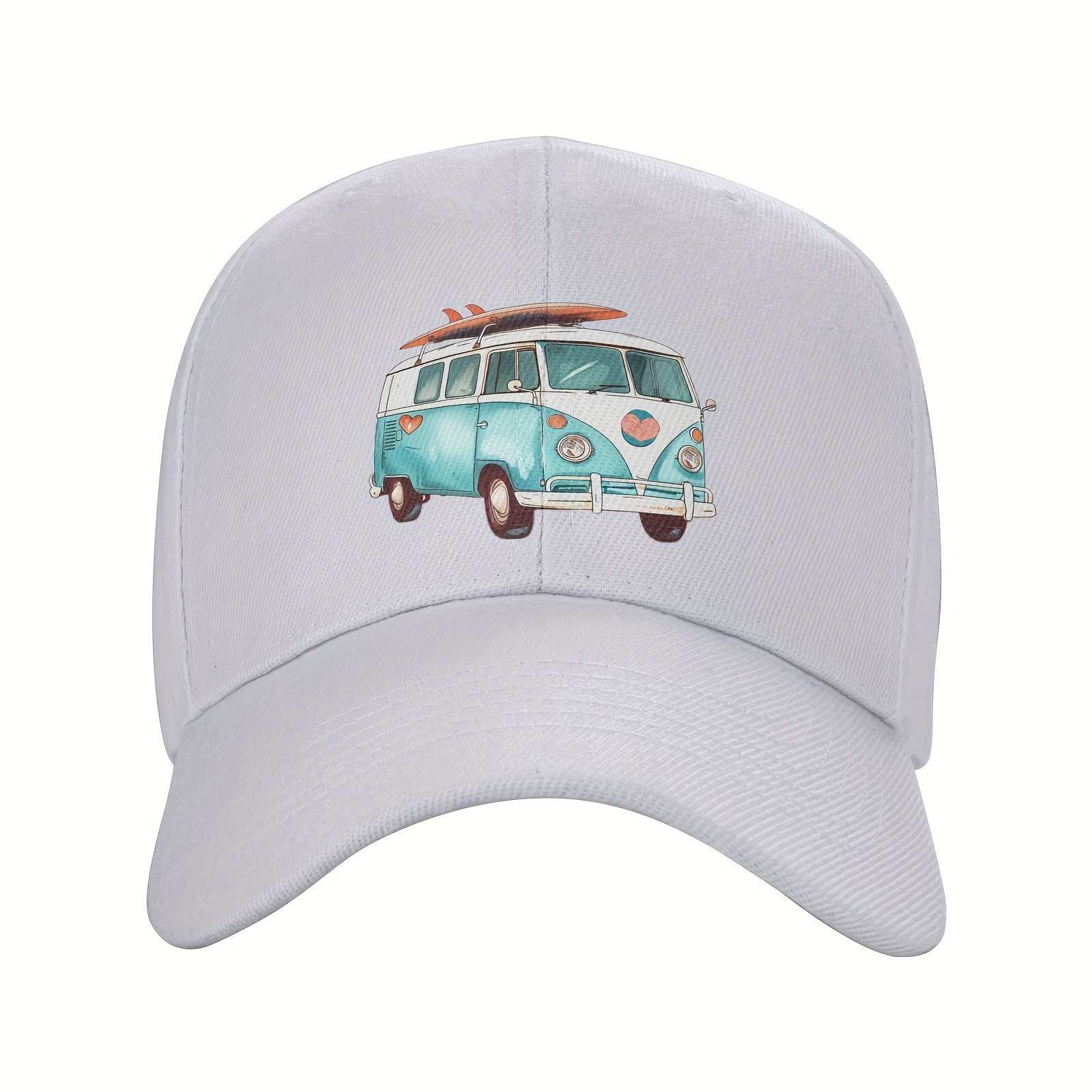 

Unisex Polyester Funky Beach Bus Graphic Baseball Cap - 1pc, Adjustable, Non-woven, Non-stretch, Lightweight Sunshade Hat With Hand Wash Or Care Instructions