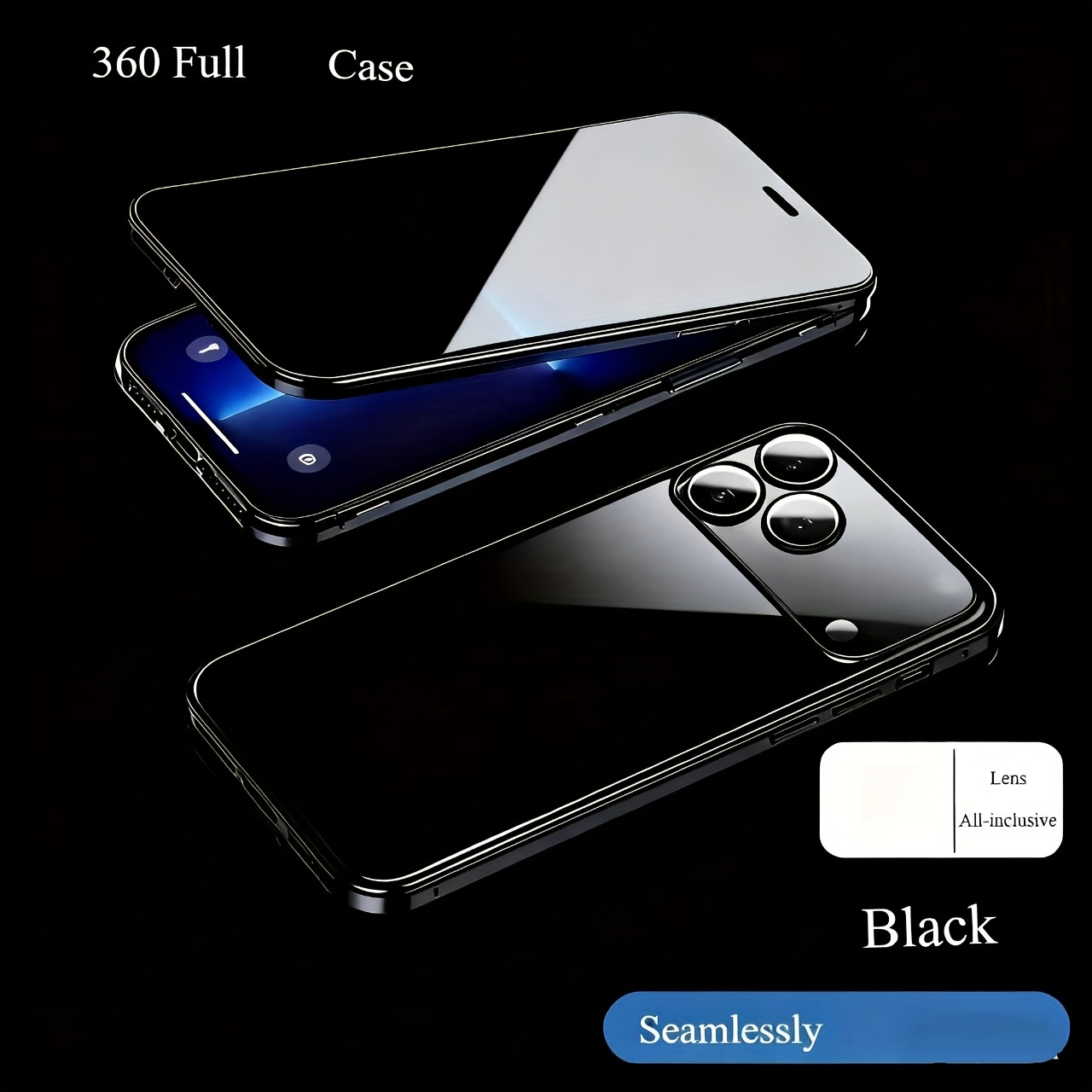 brand   privacy protection smooth magnetic frame double sided glass phone case compatible with iphone 17 iphone 17 pro iphone 17 air iphone 17 pro max   in black silvery blue and golden antispy case     durable glass   case shockproof case privacyconscious buyers tech enthusiasts Product details 2