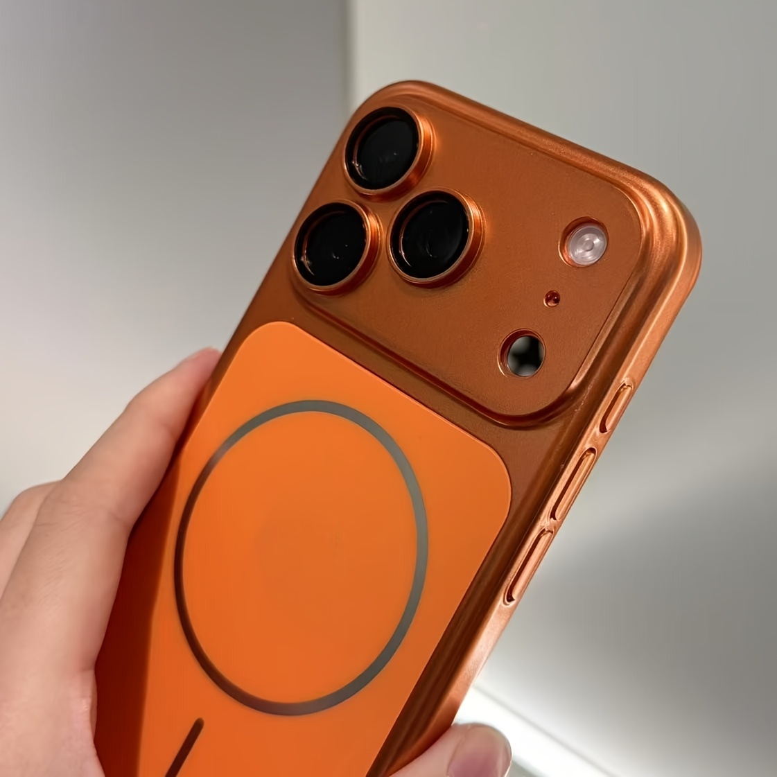 item picture phone case     frosted pc mobile phone case suitable for iphone   17pro 17 16 15 14 13 pro max   orange mobile phone case