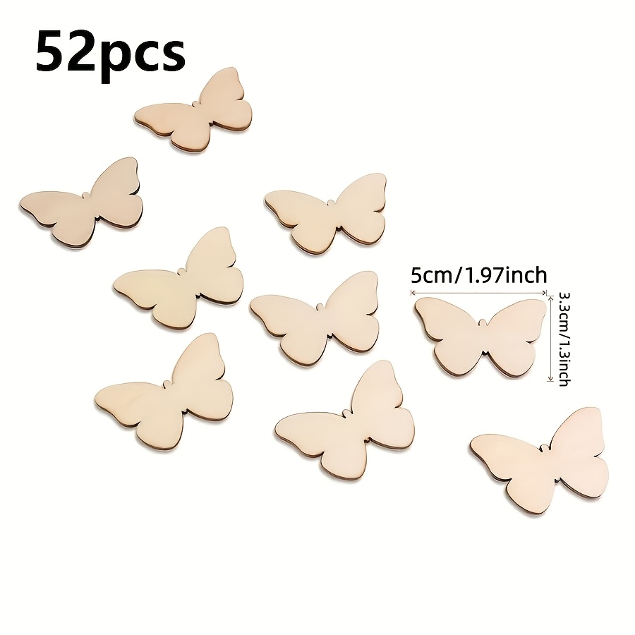 TEMU Set da 52 pezzi di ornamenti a forma di in legno, adatti per centrotavola per feste, matrimoni, compleanni e temi primaverili, un per , una