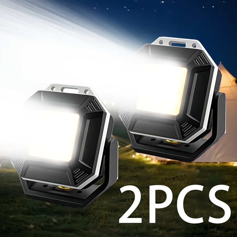 TEMU 1/2pcs Cob Work Light Rechargeable Mini Cob Led Flashlight Cob Work Light Led Repairing Light Usb Rechargeable Flashlight Camping Light Car