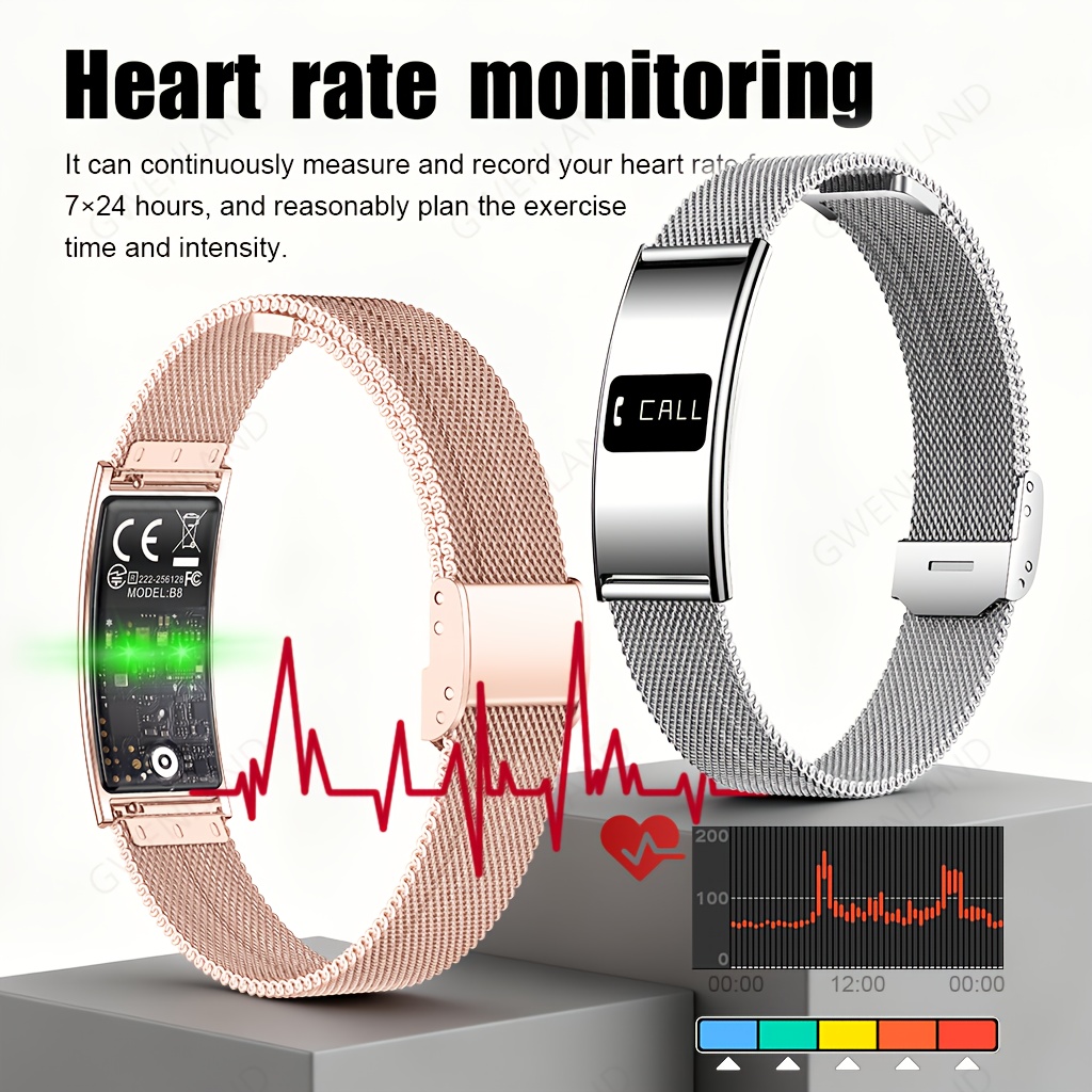 GWENLAND 2025 Smart Bracelet - Zinc Alloy Body, Lightweight And Fashion, Multiple Sport Modes, Step Count, Sleep Detection, IPX8, Remote Control Photography, Ideal Christmas Gift for Boyfriend Or Girlfriend