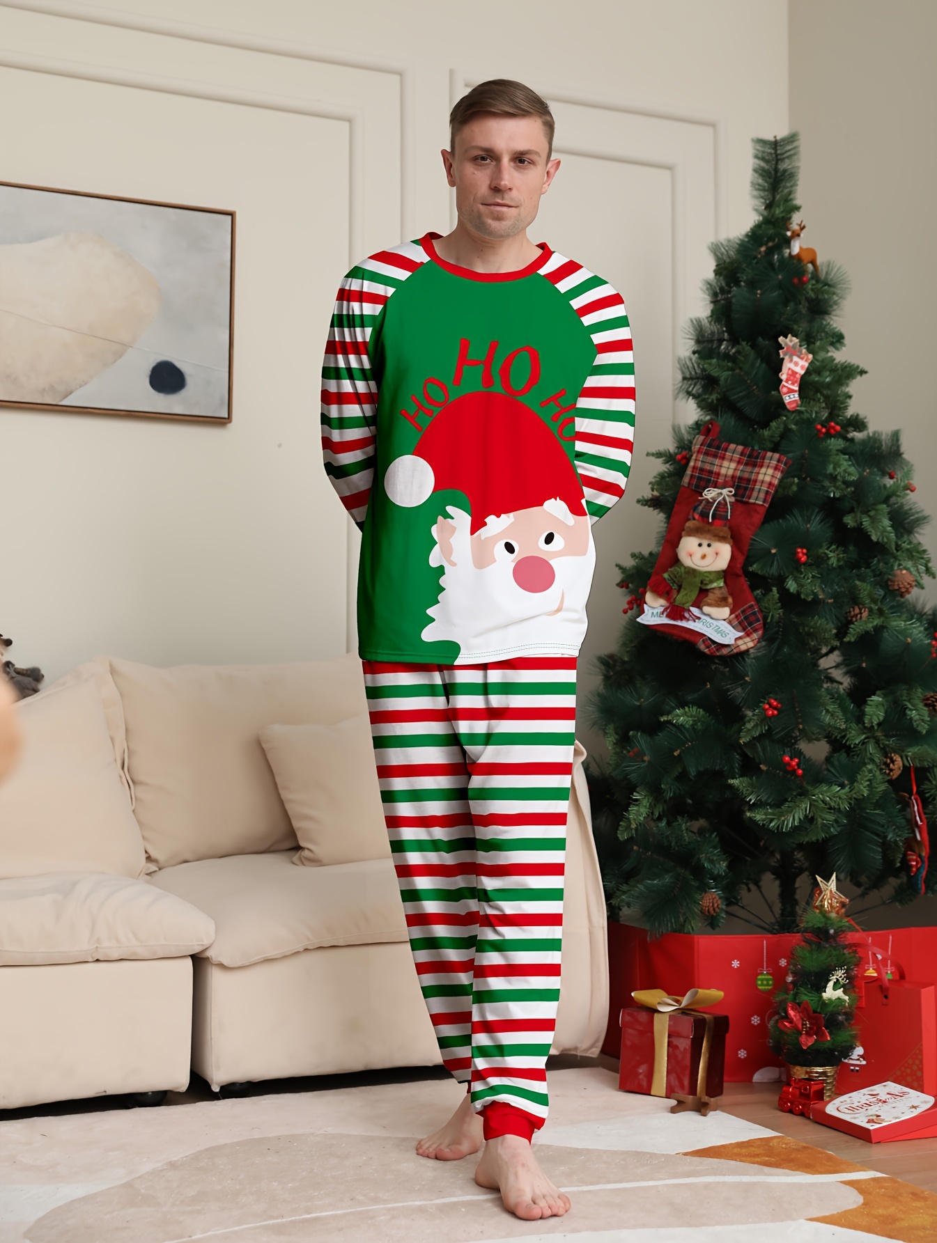 Mens striped christmas pajamas shop