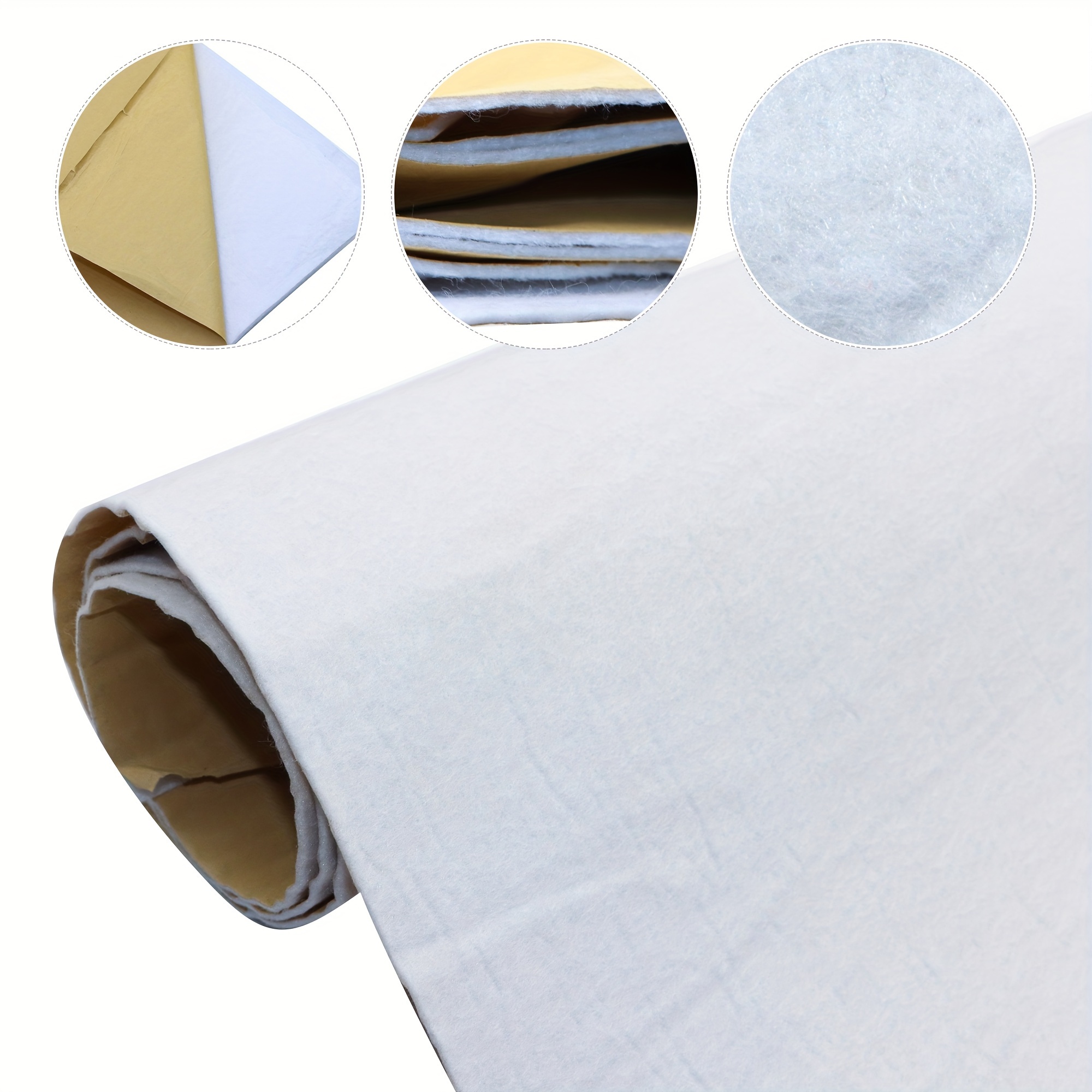 Image of Self-adhesive Fusible Fleece Interfacing, 19.69" X 39.37", 200g/m² - Needed, Perfect For Diy Tote Bags & Home Decor Crafts, White