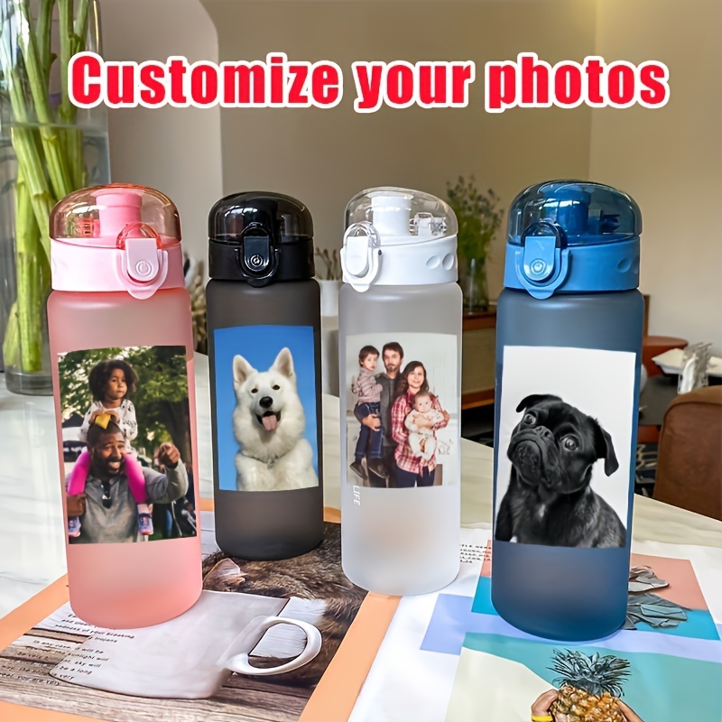 

Customized 780ml Sports Water Bottle – Personalized Photo Pc Material, Durable Leakproof Portable Drinkware For Outdoor Activities, Gym, Unique Gift For Christmas, - Uncharged, Scrub Finish