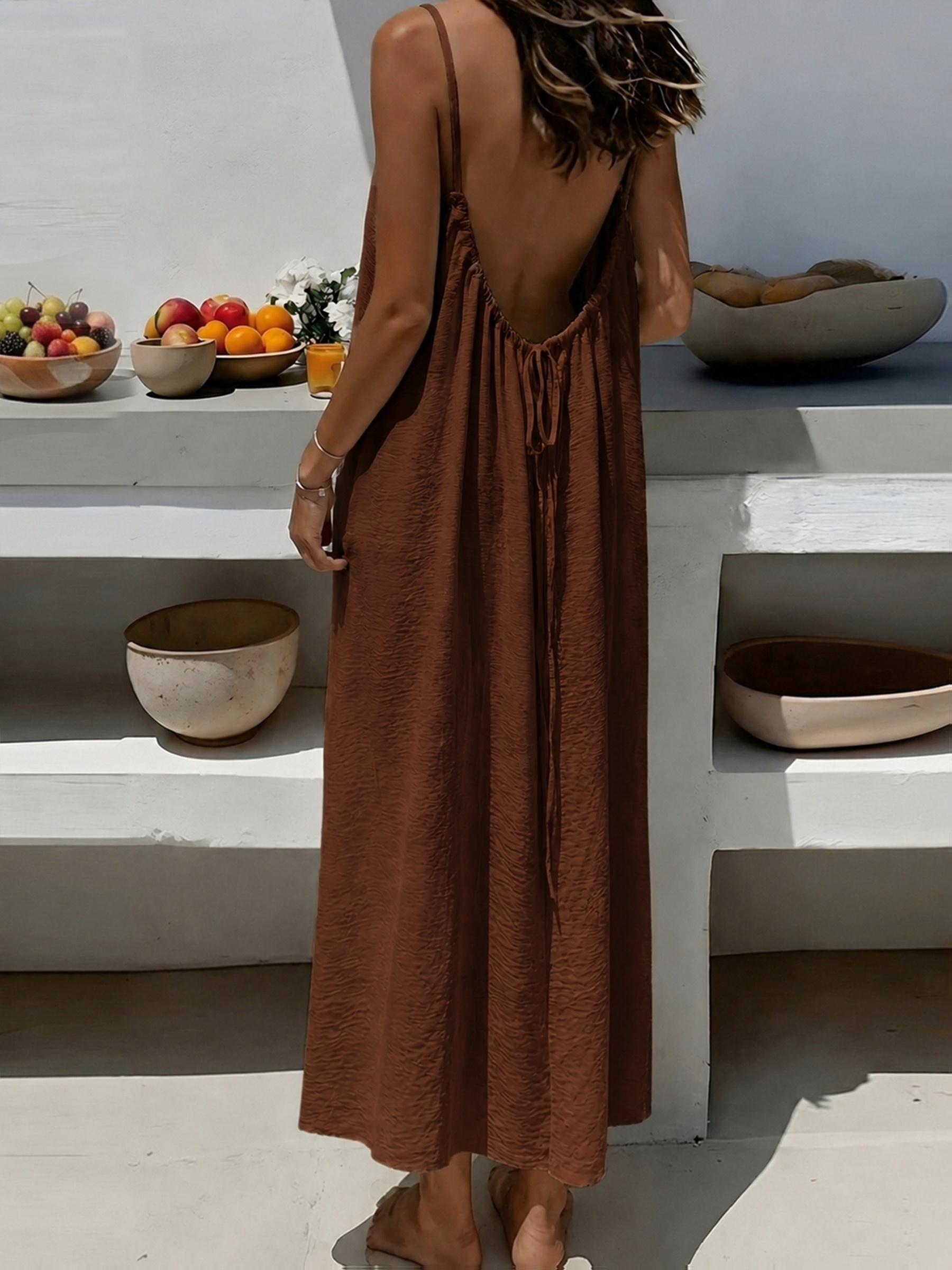 lounge dresses New Camisole Backless Loose * Long Home Skirt Dress for Women Cotton COLOR:Celadon stage Cotton Shirred Mini Dress neckline and short sleeves