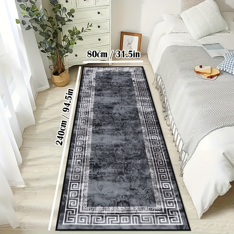 TEMU Light Luxury Indoor/outdoor Rug, 1pc, Machine Washable, Soft And Comfortable, Golden Diamond Velvet Runner Rug, Nordic Decorative Home Rug, Easy