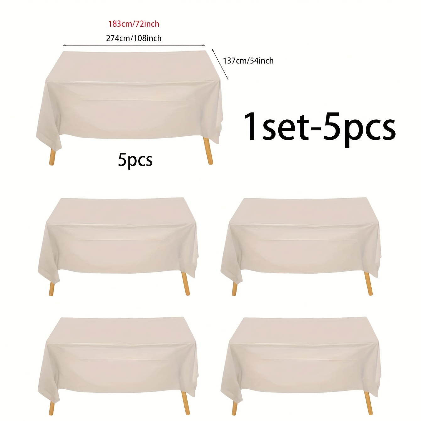 SHUESS 15 Tovaglie Usa E Getta In Plastica PE | 137x272 Cm | Copritavolo Bianco Impermeabile Per Feste - 4