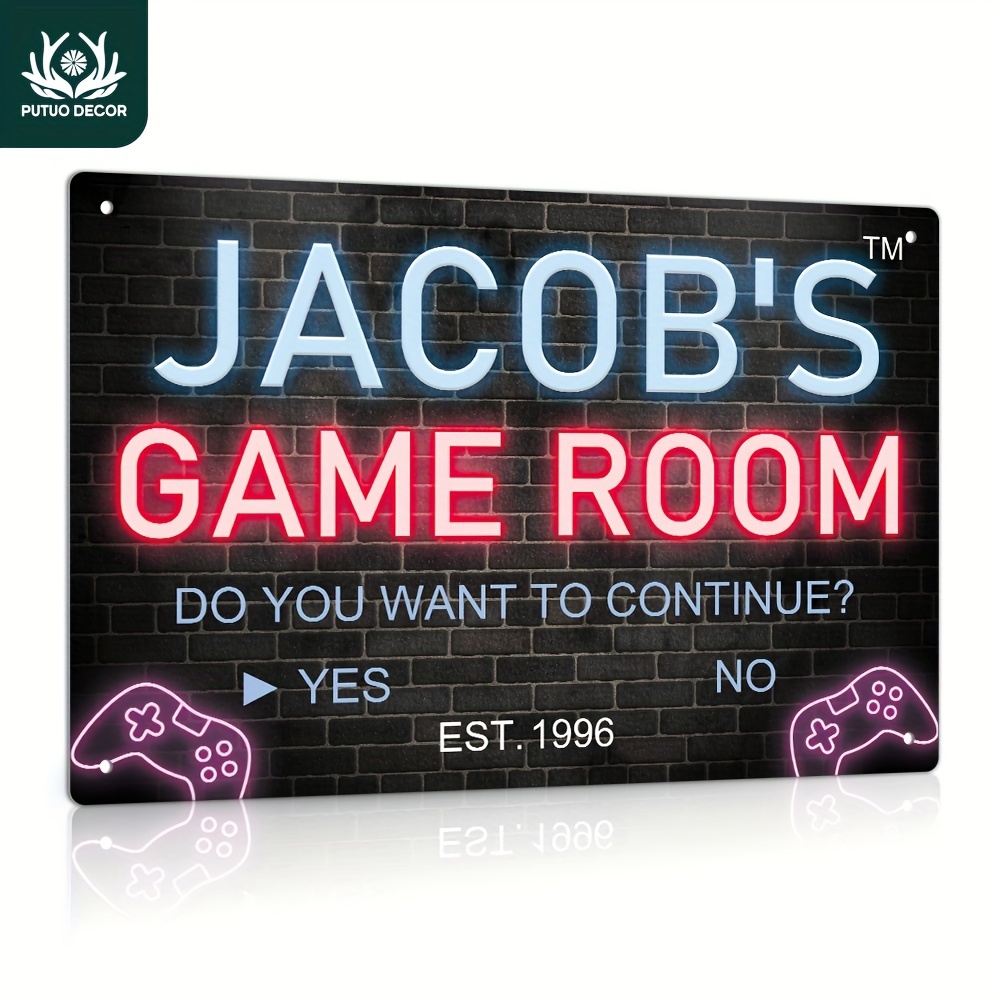 

Custom Metal Tin Sign For Game Room - Vintage Wall Art Plaque, Perfect For Home, Farmhouse, For Man Cave Decor - Unique Gift Idea