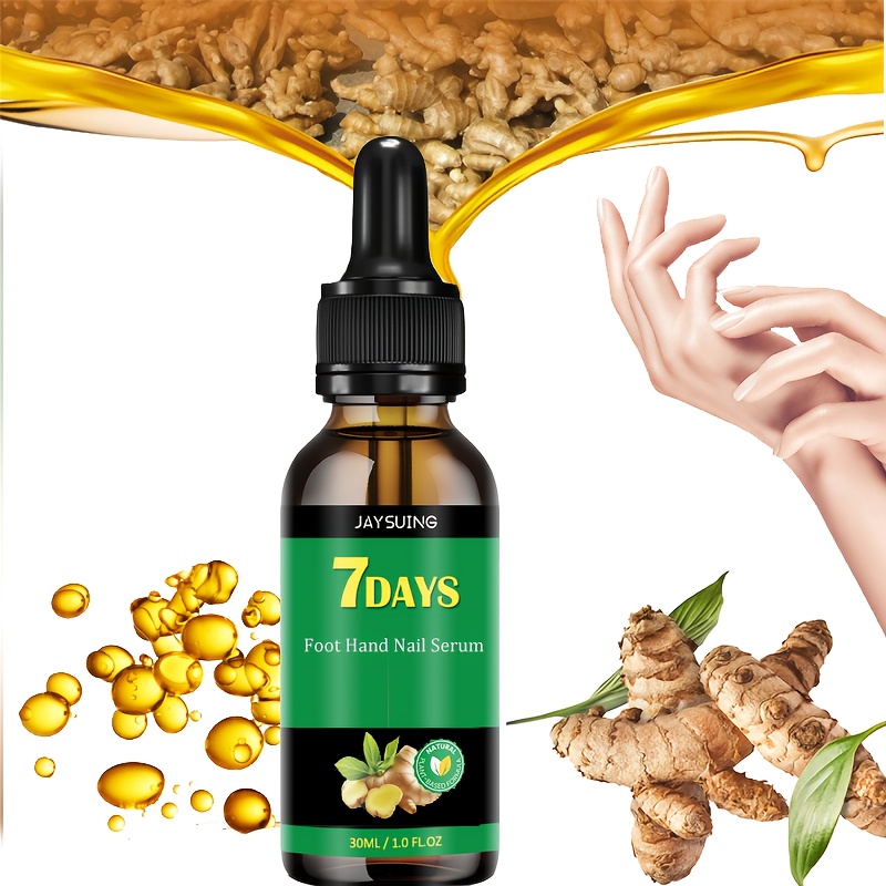 TEMU 7 Days Ginger Finger Nail Oil Serum, Ginger Nail , Ginger Nail Care, Ginger Cuticle Care Oil For Nails Oil (30ml) Moisturizing And Smooth Nails,
