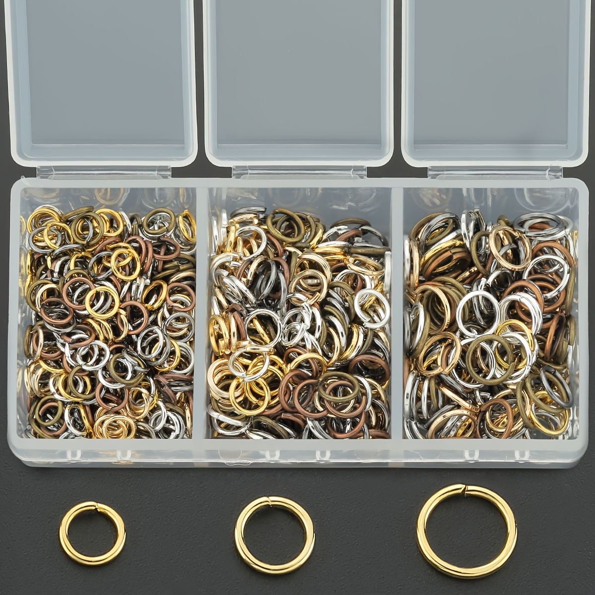 1000pcs Mixed Color Open Jump Rings for Jewellery Making