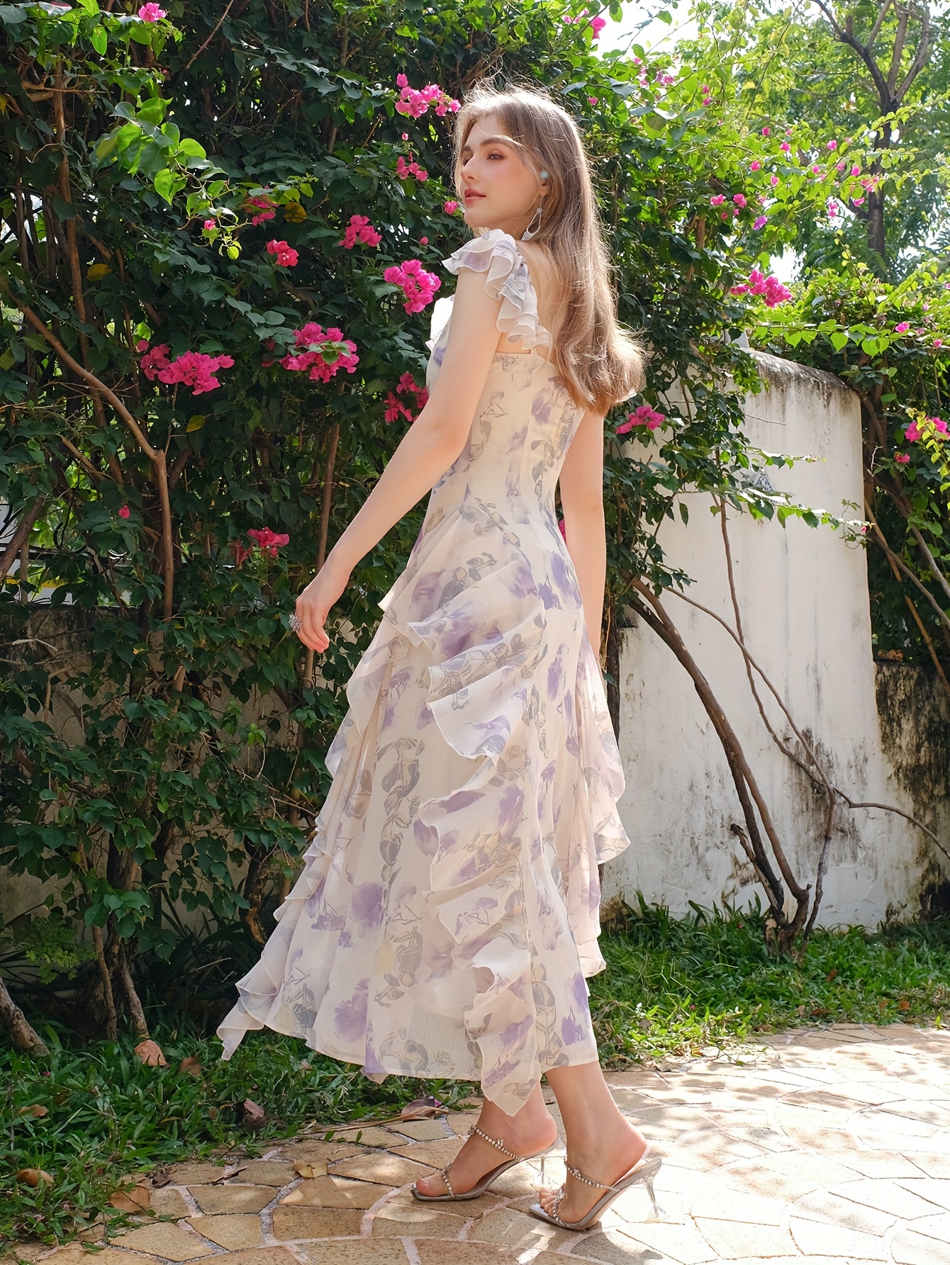 High Low Parisian High Neck Floral Dress AX Paris Multi