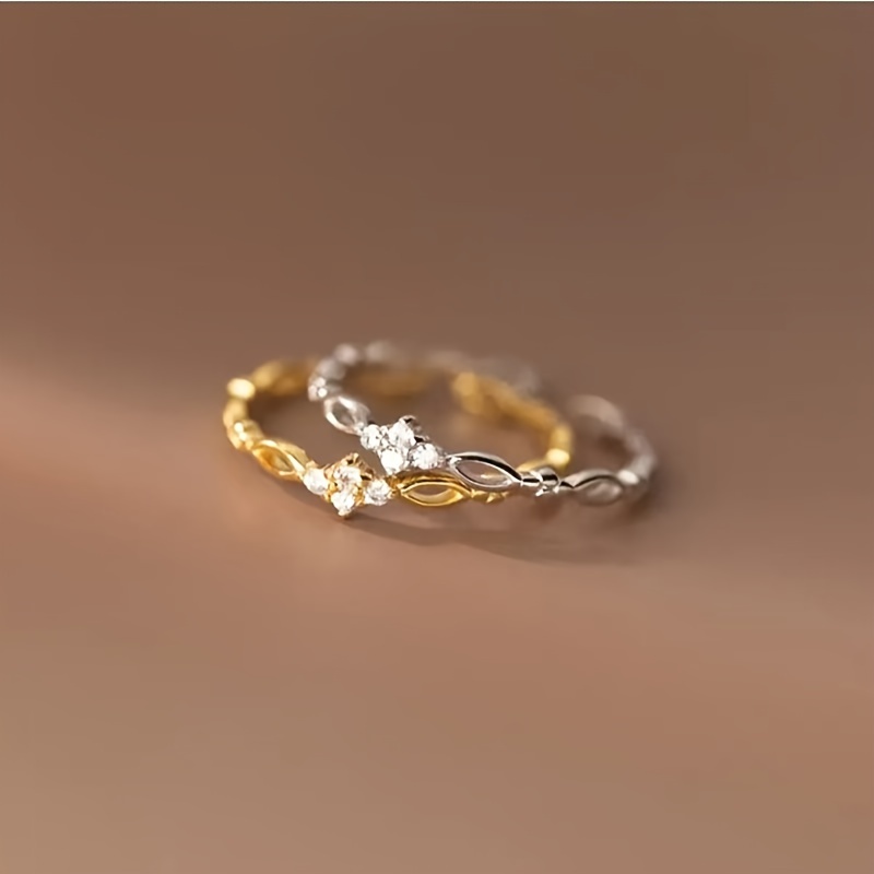 Boho Infinity Knot Open Ring CZ Stones Adjustable Unisex Jewelry
