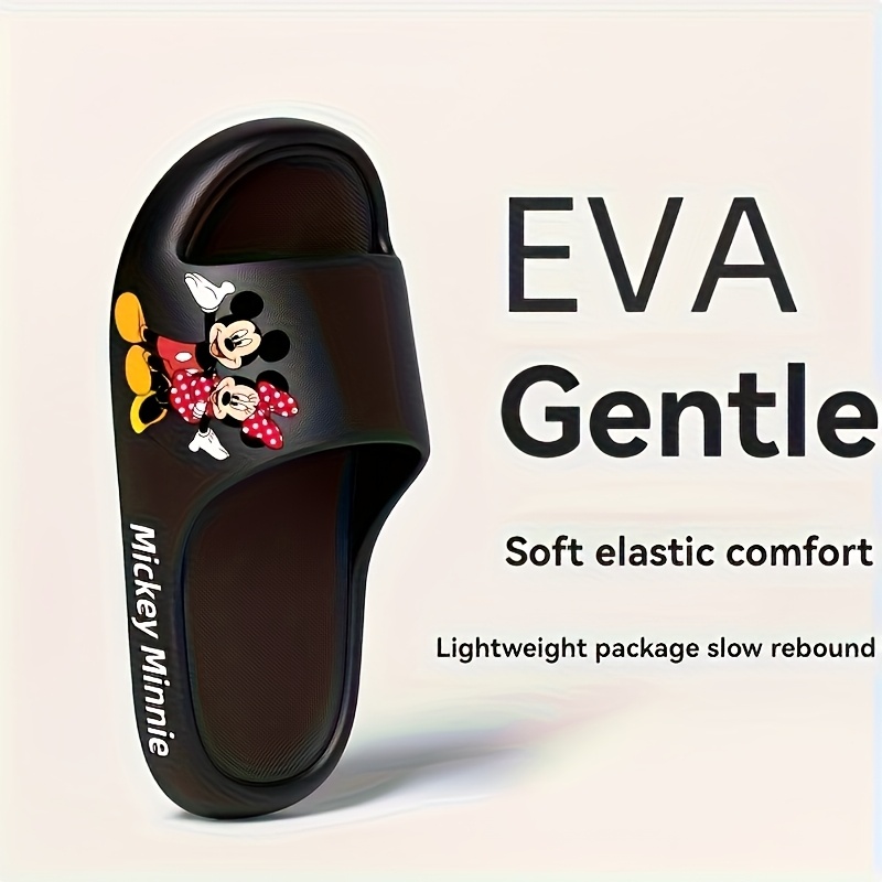 1pc Mickey and Minnie Mouse EVA Slide Sandals - Thick Sole Summer Slippers with Soft Insole and Durable Outsole, Hand Washable Unisex Indoor/Outdoor Slippers for Men and Women, All-Season Comfort for Home and Casual Wear, Fun Design | Comfortable Slippers, Home Slipper