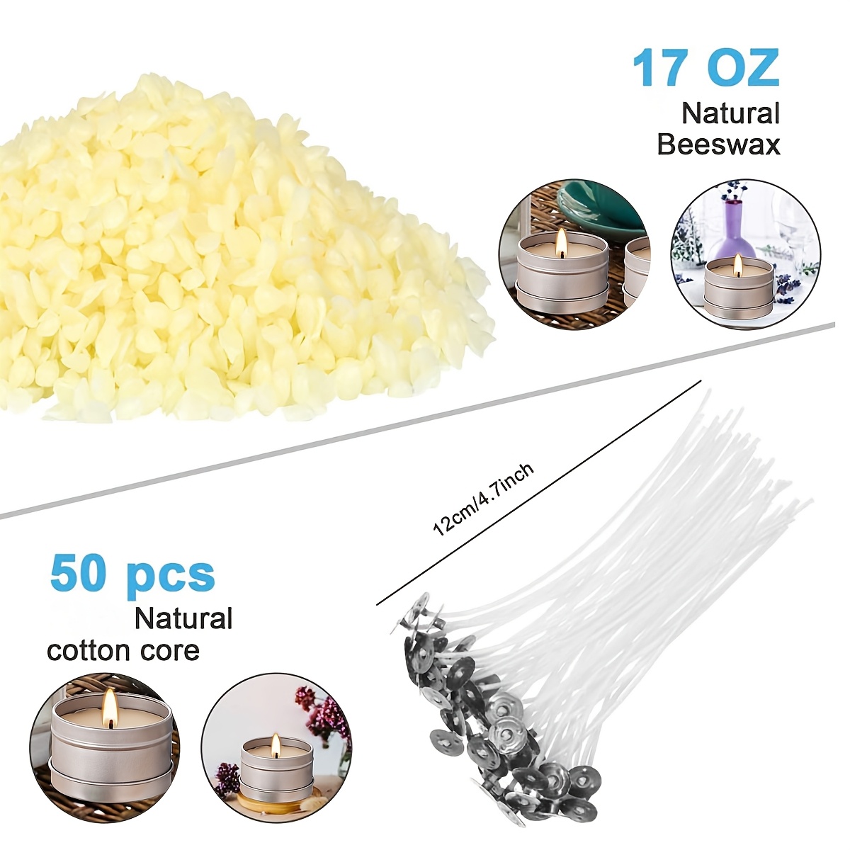 135-Piece DIY Candle Making Kit with Essential Oils, Soy and Beeswax Options, Includes Stirring Spoon, Measuring Cup, Storage Jar, Colored W