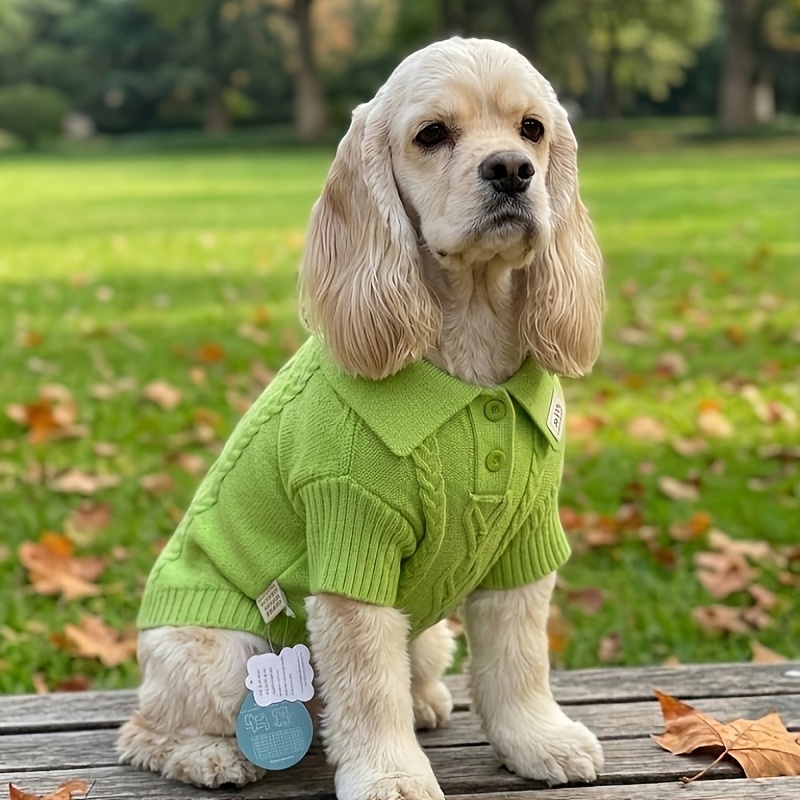 Classic V-Neck Dog Sweater Pink Green Cable Knit Pet Clothes Winter Warm Puppy Pullover Soft Cozy Apparel For Small Medium Dogs Cats Chihuahua Dachshund Daily Wear Chilly Weather Outdoor Knitted Jumper Fashionable Solid Color Trendy Pet Wardrobe