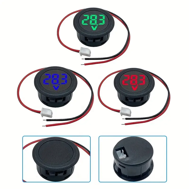 10pcs   voltímetro   - 3.8v, pantalla redonda de 3 dígitos para baterías de coche y medición de electricidad Detalles del producto 2