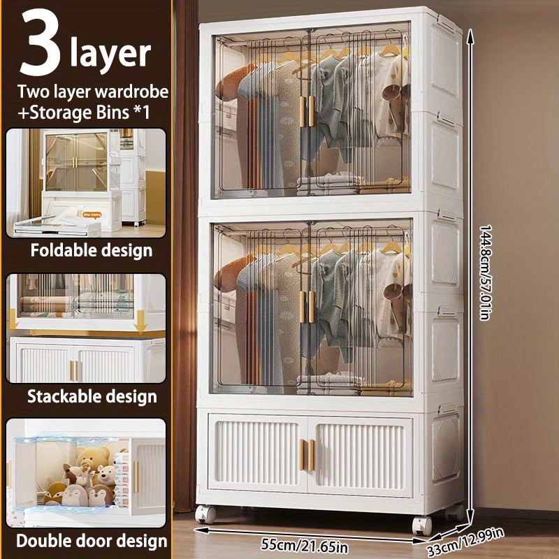 tragbarer kleiderschrank organizer faltbarer