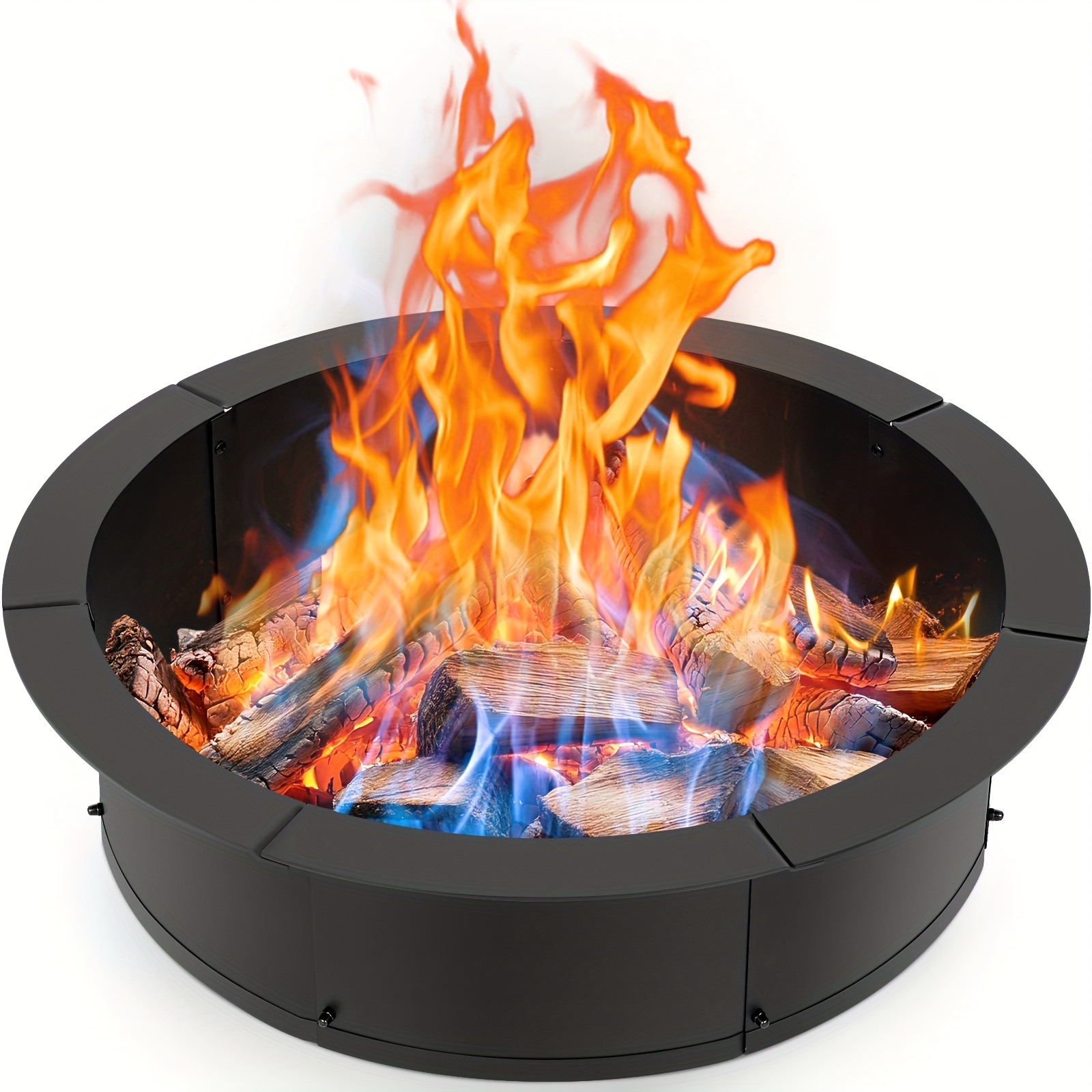 Outdoor Fire Pit Koutemie Outdoor Smokeless Fire Pit Ring Liner 40-Inch  Outer/36 -Inch Inner Diameter, Heavy Duty Solid Metal Steel Round Firepit  Rim Insert For Outside DIY Campfire Ring Above Or In-Ground,, image size:1600x1600