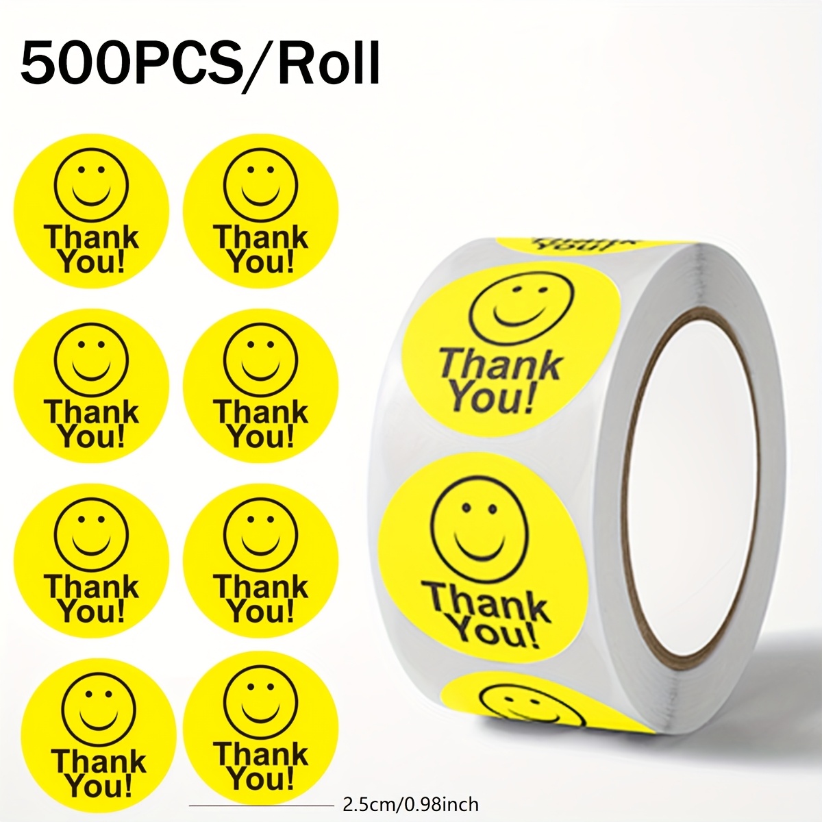 500 Thank-you Stickers With Design, Self-adhesive Seal Labels For Gift Wrapping, Food Wrapping, Party Gifts, Small Business Supplies