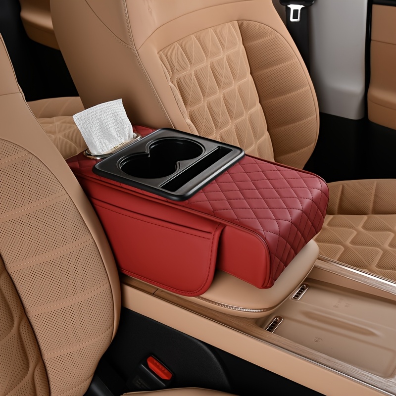 Multifunctional Storage Armrest Box - Red