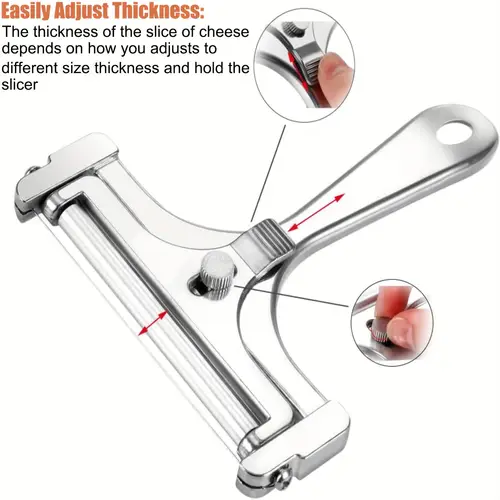 1pc adjustable stainless steel cheese slicer perfectly thin or thick knob for consistent thickness durable for effortless cheese slicing